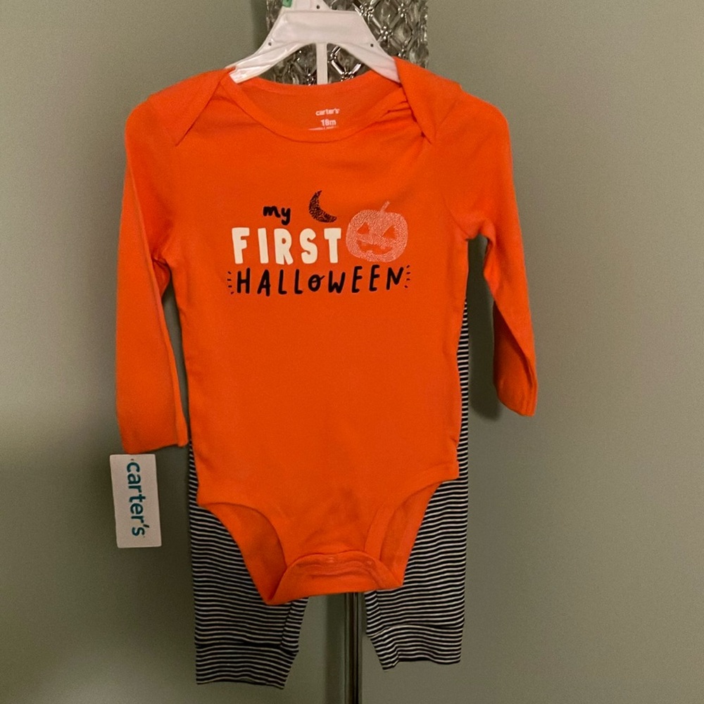 Carter's Orange Halloween Bodysuit Set